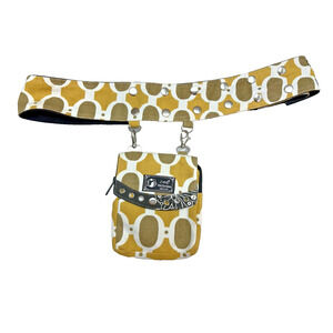 ZAND Amsterdam Geometric Boho Print Belt Bag 70s yellow green adjustable 42'-28"